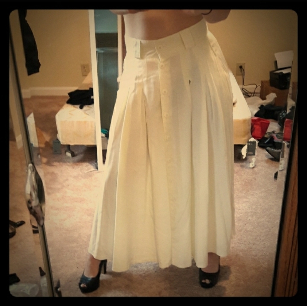 Vintage retro long kick flare skirt marilyn pinup